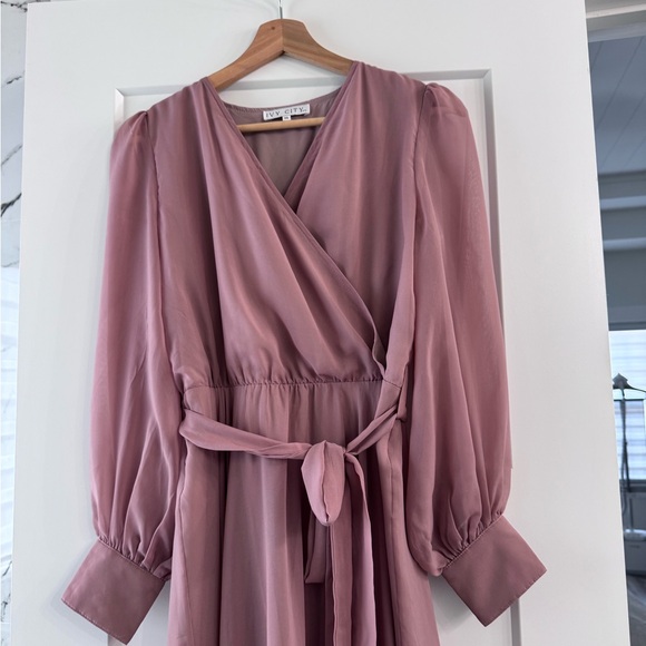 Ivy City Co Mauve Long Wrap Maxi Dress - Picture 2 of 8